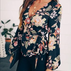 Floral Wrap Top
